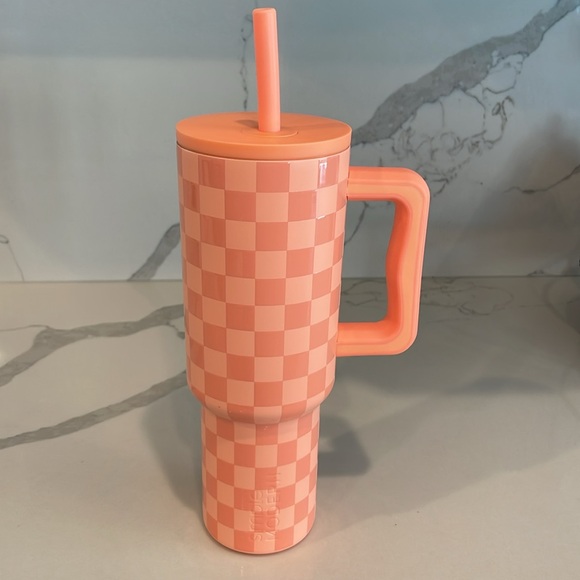 Simple Modern - Tropical Peach Checkmate - 40oz Trek Signature Tumbler - NWT! - Picture 3 of 10